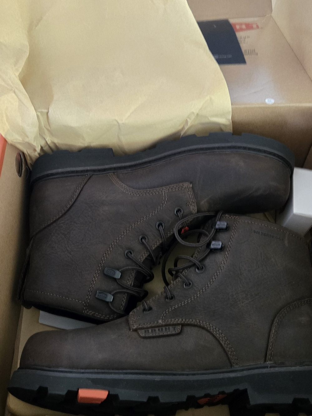 Men's Brown Lace-Up Work Boots — Durable Outdoor Utility